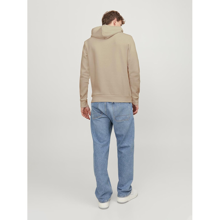 Чоловічий худі Jack & Jones Reg Fit з каптуром та кишенею, бежевий (Crockery), розмір XL