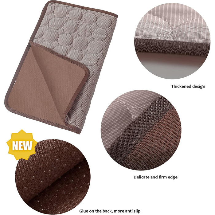 Килимок охолоджуючий для собак NIBESSER, 100x70 см, кавовий колір