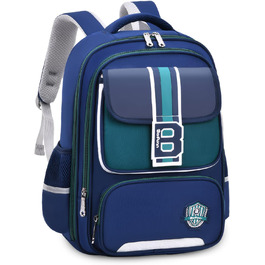 Шкільний рюкзак для хлопчика IvyH, 2-5 клас, 20 літрів, ергономічний, водонепроникний, для початкової школи, 8-12 років (темно-синій, зелений)