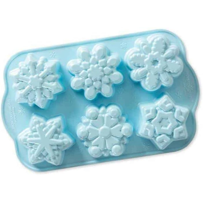 Nordic Ware Baking Pan, Cake Pan, Snowflake, 6 Different Muffin Pans, Winter Blue, Aluminum, Non-Stick, NW 89642