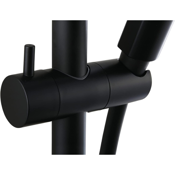 aquaSu® Shower Set Acana | Black | Showerhead: 3 Spray Patterns, Pattern Change via Button & 12 cm Spray Plate | 150 cm Metal Shower Hose | 60 cm Shower Rod | Slider | Anti-limescale Nozzles | 72288 9