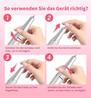 Електричний фрезер для нігтів Ziweo з LED дисплеєм, 45000 об/хв, для манікюру та педикюру, для гелю, акрилу, акригелю, Shellac