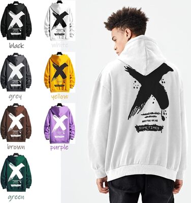 Худі Moshtashio для чоловіків: базова модель з капюшоном, світшот з довгим рукавом, унісекс, білий, розмір XL