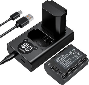 Запасний акумулятор ENEGON (2 шт) та смарт-зарядний пристрій Dual USB для камер Sony NP-FZ100 (Alpha 9, A9R, A7RIII, A7 III, A7R4, A7RIV)