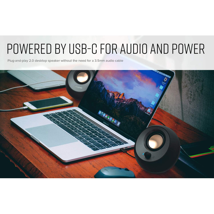 Creative Pebble V3 - настільні колонки, чорний колір