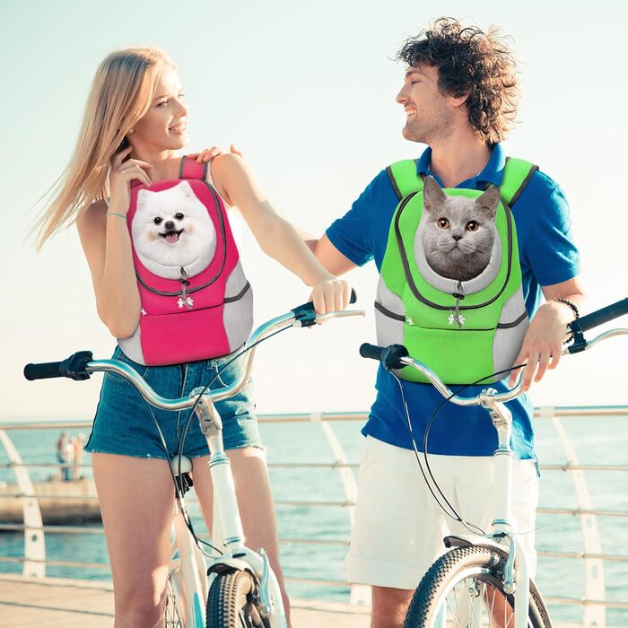 Рюкзак для собак та котів ALLSOPETS, переноска для малих тварин, рюкзак для велосипеда/мотоцикла, для походів та активного відпочинку (Моховий, L)