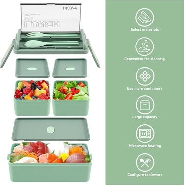 Електрична обідовниця з підігрівом 1.5L, портативна, для роботи, сім'ї, кемпінгу, офісу, подорожей, будівництва (зелена)