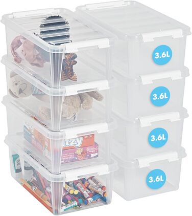 SmartStore - 10x Storage Box with Lid Classic 2L (21x17x11cm) | Stackable Box with Lid | Food-Grade Plastic Box | Plastic Box with Lid & Reinforced Corners | 10 Year Warranty (4.0l)