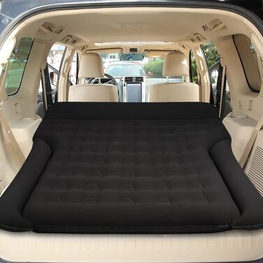 Надувний матрац для авто Vinteky з електричним насосом, 180x145 см, чорний (для кемпінгу, подорожей, SUV, універсальний)