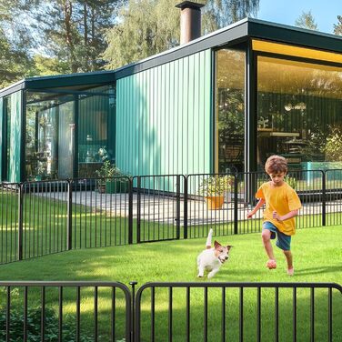 Вольєр для цуценят Yaheetech 16-секційний з замком, захистом для підлоги та металевим дротом 8 мм, 80 см, для квартири та саду