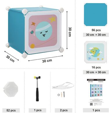 SONGMICS 15-Cube Storage Organizer - Blue