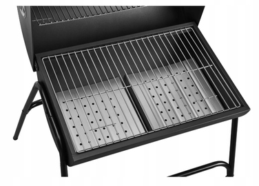 Великий садовий вугільний гриль-бочка Grill Meister з кришкою та робочим столом