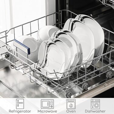 Набір посуду VEWEET FIONA 24 шт. для 6 осіб: 6 тарілок, 6 десертних тарілок, 6 супових тарілок, 6 мисок