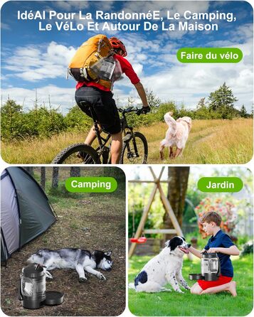 Льосоток 2200 мл пляшка для води для собак, переносний XXL великий об'єм - для подорожей та кемпінгу для великих собак (Чорний)