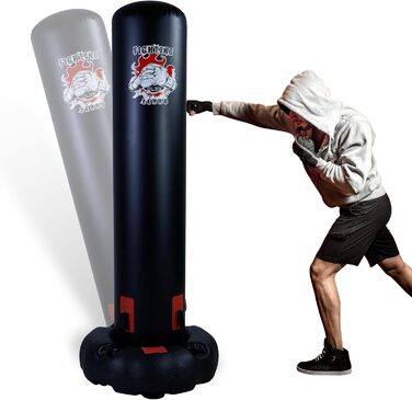 ZERRO Боксерський мішок-підставка, діаметр 30 см, для дітей та дорослих, чорний, з насосом