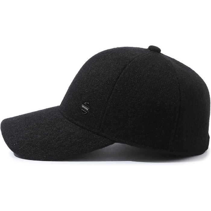 Кепка YAMEE для чоловіків на зиму з відкидними навушниками, тепла бейсболка, універсальний розмір (2361*Чорний)