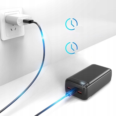 Потужний павербанк 50000 мАг 22.5 Вт: швидка зарядка, LED-дисплей, 2 USB-A та 1 Type-C