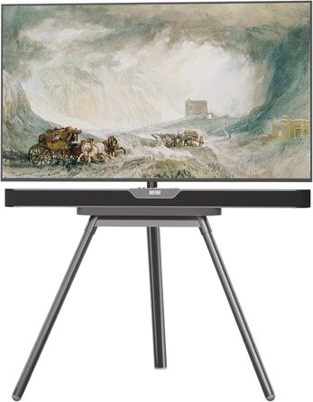 Підставка для телевізора PUTORSEN: поворотна, регульована по висоті, 43-65 дюймів, з полицею, до 40 кг, VESA 400x400, сіра