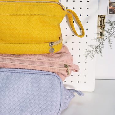 Жіноча косметичка-органайзер для макіяжу велика, водовідштовхувальна, з відділенням для пензлів, для подорожей (B-жовтий)