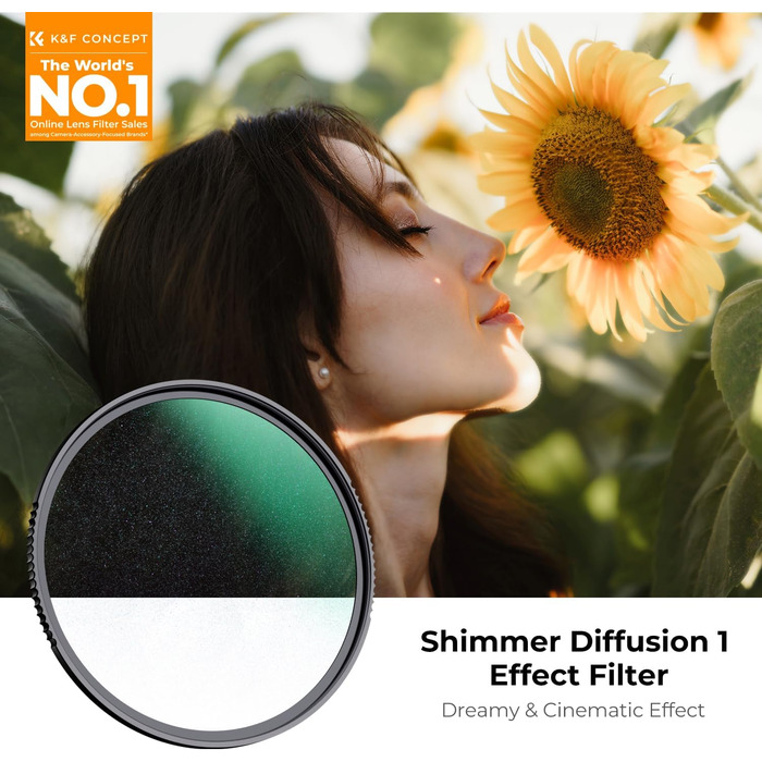 Фільтр K&F CONCEPT Shimmer Diffusion 67mm для відео та портретної зйомки (Nano-Xcel)