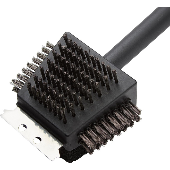 Cuisinart CCB-100 Grill Cleaning Brush with 3 Bristles (4-in-1 Grill Cleaning Brush with Stainless Steel Wire Bristles)