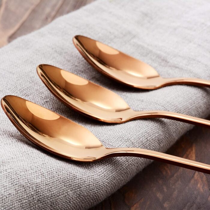 Набір ложок для лате макіато GRÄWE Königstein (Rotgold), нержавіюча сталь, 6 шт., довгі ложки для коктейлів та десертів, придатні для миття в посудомийній машині