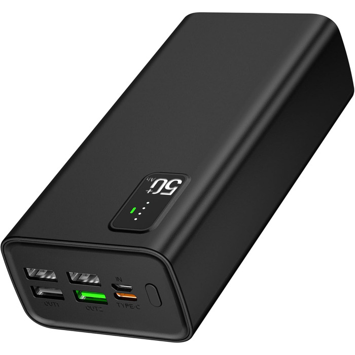 Power Bank 60000mAh з QC3.0, USB C PD20W: Швидка зарядка для телефону, камери, планшета