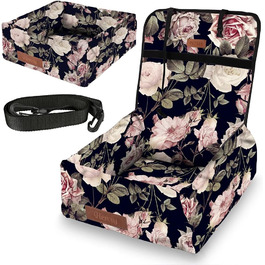 Крісло для собак у машину Petsen з іменем, корзина для собак, автоліжко для маленьких собак, автоліжко з іменем (Рожеве)