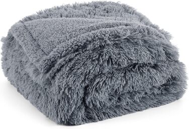 Водонепроникний плед для собак BEDSURE - 100 x 120 см. М'який, плюшевий, миючий, для собак та котів. Плед-підстилка на собаче ліжко. Сірий колір.