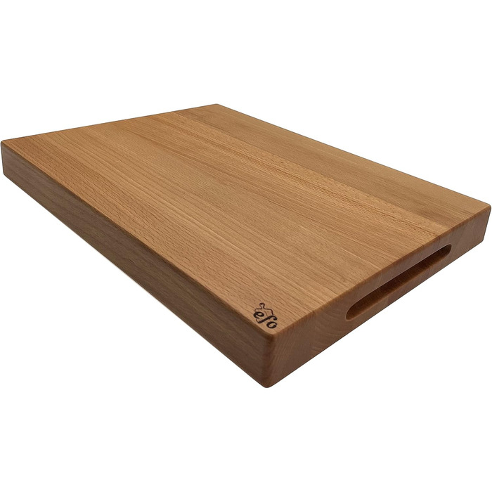 EFO Solid Cutting Board - Solid Chopping Block - Robust Cutting Block - Meat Cutting Board - Bread Board - Large Wooden Kitchen Board - XXL Chopping Block - Made of Beechwood (40x30x4cm)