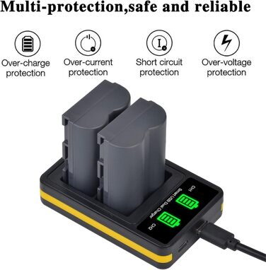 Акумулятор DuraPro 2X BP-511A BP-511 для Canon EOS 5D, 10D, 20D, 30D, 40D, 50D, 300D, D30, D60, Rebel, PowerShot G1, G2, G3, G5, G6, Pro 1, Pro 90, 90IS + LCD-Dual-USB-зарядний пристрій