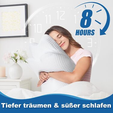 Ортопедична подушка для шиї EvenVentric, м'яка та затишна, знімний чохол, DarkBlue (біла, подушка)