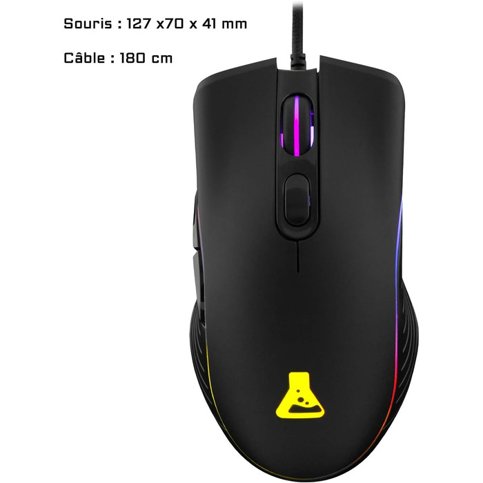 G-LAB Combo Krypton – Ігрова клавіатура та миша AZERTY USB з Anti-Ghosting, RGB-підсвічування, 6 кнопок, 3200 DPI (чорний)