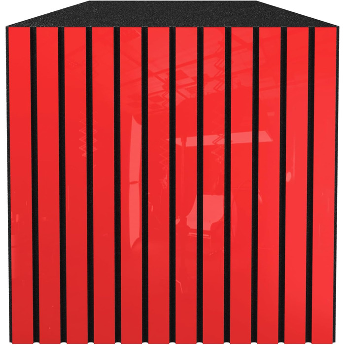 Набір акустичних басових пасток для кутів, 4 шт, 50x50x10 см, червоний глянцевий пластик — звукопоглинаючі панелі для студії звукозапису та шумоізоляції