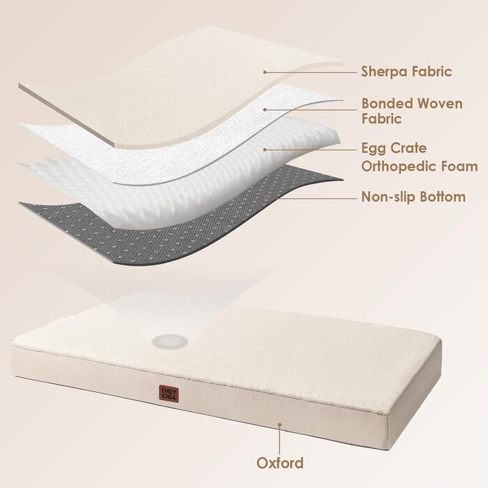 Ортопедичне ліжко для собак EHEYCIGA, малі породи, 76x51x9 см, з м'яким вкладишем, для переноски, Kamel