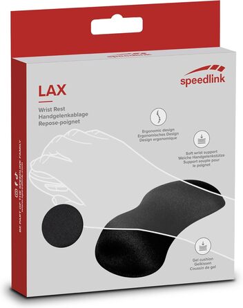 Підставка для зап'ястя Speedlink LAX Gel Mouse Wrist Rest - чорна, з гелевою начинкою, антиковзаюча