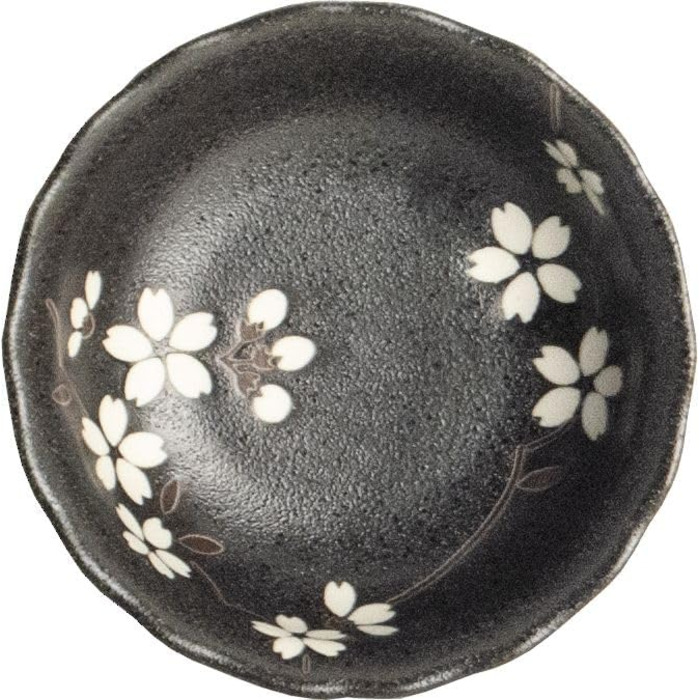 Набір для суші Sushiset SAKURA з порцеляни (Японія) – подарунковий, чорний, 2 тарілки, 2 мисочки, 2 набори паличок