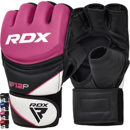 Боксерські рукавички RDX Profi MMA для рукопашного бою, спарингу та тренувань, шкіра Maya Hide, кикбоксинг, бокс, муай-тай, чоловічі/жіночі, рожеві, розмір L