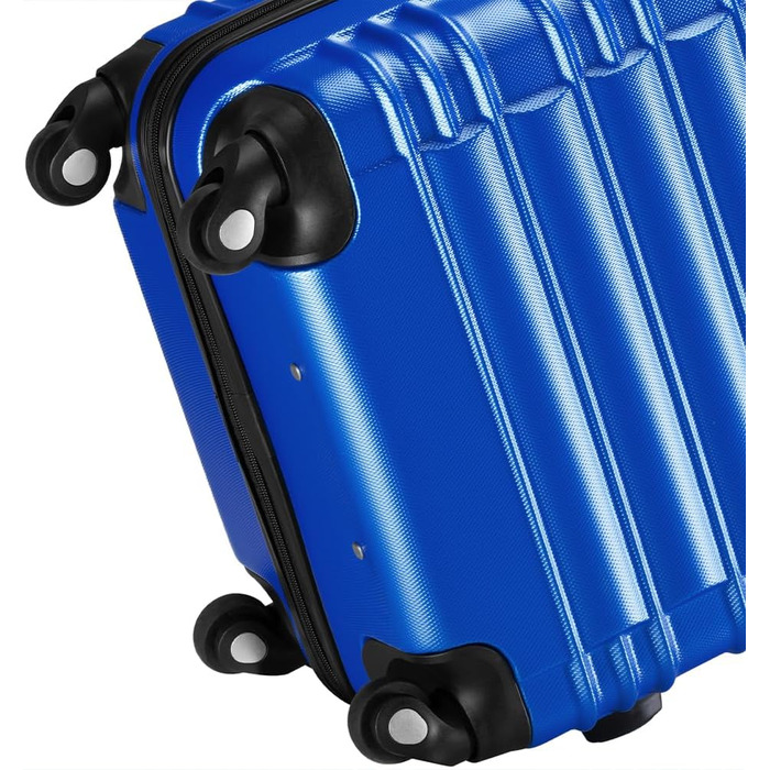 Набір валіз ABS S-M-L-XL з кодовим замком та телескопічною ручкою, ролер для подорожей, ручна поклажа (Блакитний)