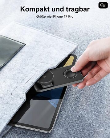 Бездротовий зарядний пристрій 25W MagSafe 3-в-1 для iPhone 17e/17/16/15/14/13/12/Air, Apple Watch та AirPods Pro - чорний