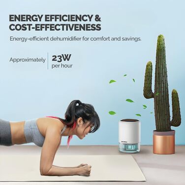 Електричний осушувач повітря Senelux з 7 кольоровими підсвітками, портативний, автоматичне вимкнення для сушіння одягу, для спальні, від цвілі, у шафу