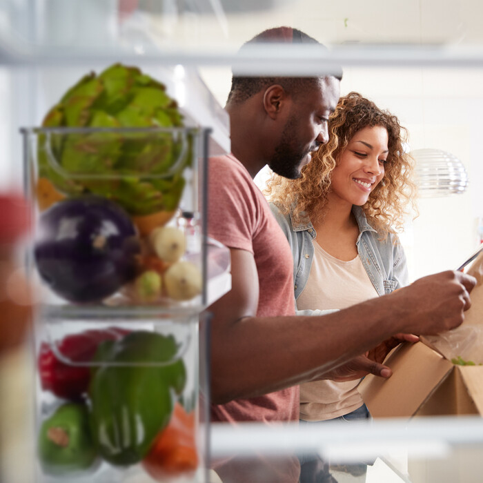 Relaxdays Refrigerator Organizer, Slim with Handle