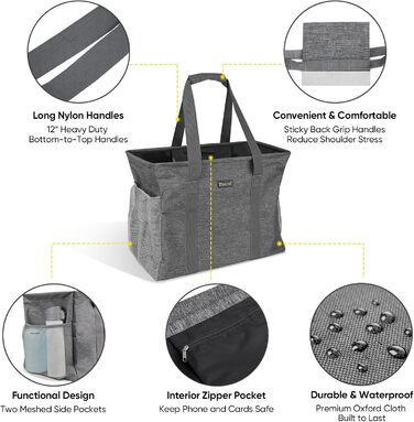 BALEINE Extra Large Multi-Purpose Tote Bag with Wire Frame for Storage (22