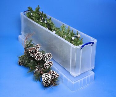 Really Useful Box, Really Useful Box Storage Box 77 Litre, transparent, plastic, colorless, 77 Litre (Pack of 1)