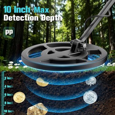 Металодетектор для дорослих та дітей, 5 режимів, професійний, для пошуку золота, IP68, водонепроникний, LCD дисплей, висока чутливість (GT966H)