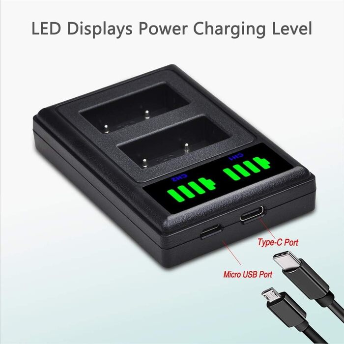 Акумулятор NB-2L 1400mAh з LED-подвійним зарядним пристроєм для Canon EOS 350D, 400D та PowerShot G7, G9, S30, S40, S45, S50, S60, S70, S80