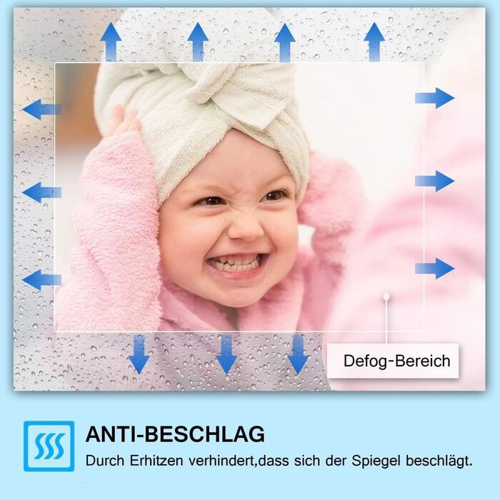 MIQU LED дзеркало для ванної кімнати з підсвічуванням 80x60 см, з розеткою, годинником, сенсорним керуванням, регулюванням яскравості, 3 кольори світла, антизапарник, збільшення, для ванної кімнати, туалету, коридору