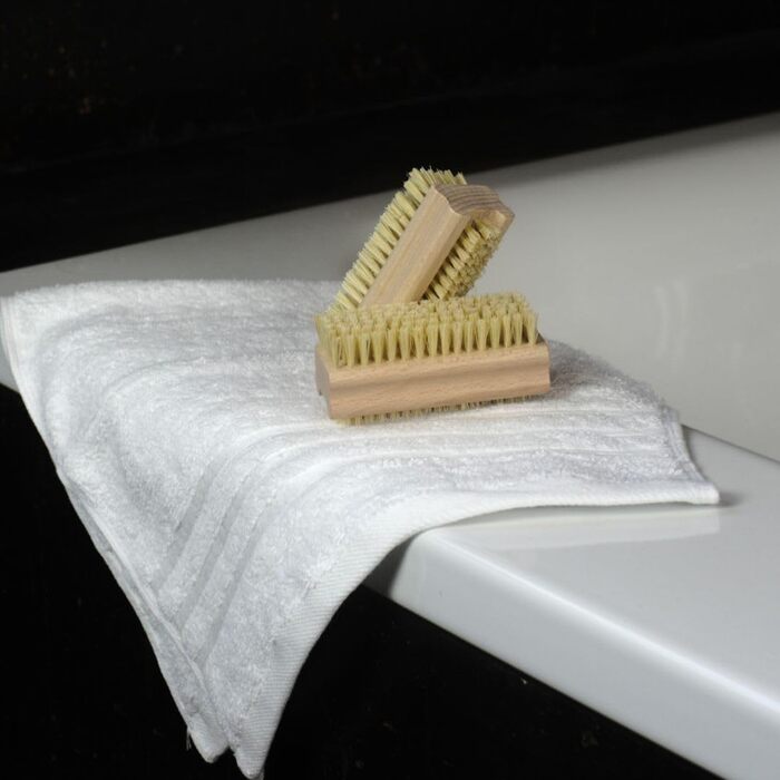 HOFMEISTER® Bath Brush with soft natural bristles, made of pear wood, 44 cm length, Made in Germany (Nail Brush, 2)
