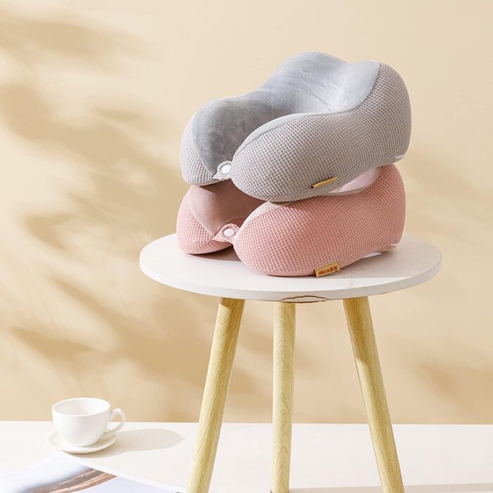 Подушка для шиї у подорожах, Memory Foam, рожева - зручна та портативна підтримка для кемпінгу та сну