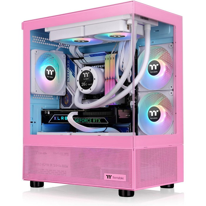 Корпус ПК Thermaltake TG ARGB Micro-Tower View 170 з Tempered Glass, 3 вентилятори ARGB, підтримка радіаторів 240/280mm, білий (Bubble Pink)
